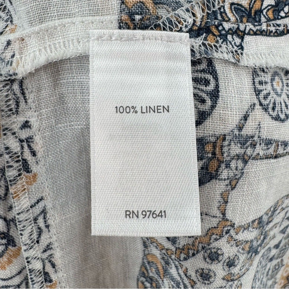 J. Jill Love Linen Women’s Sleeveless Tunic Top Floral Elephant Print Size M - Picture 6 of 9